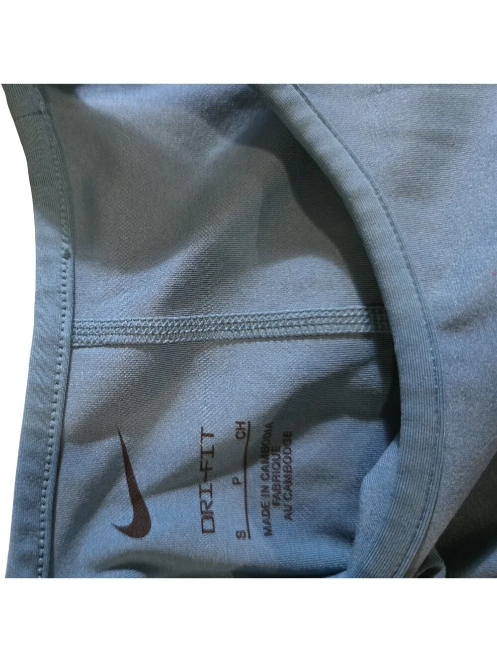 Nike Dri-FIT Buckle Cropped Training Tank Top Women Blue Size Small Athletic